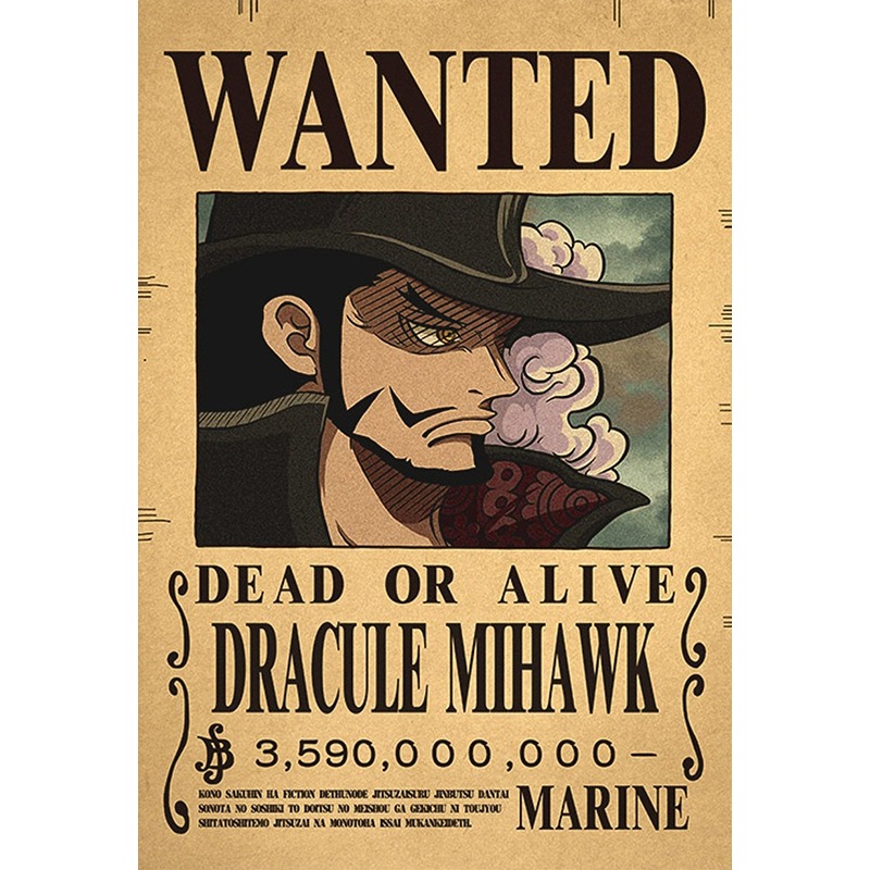 Poster Mihawk Wanted - One Piece
